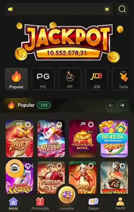 Interface do cassino online 30XBET no celular